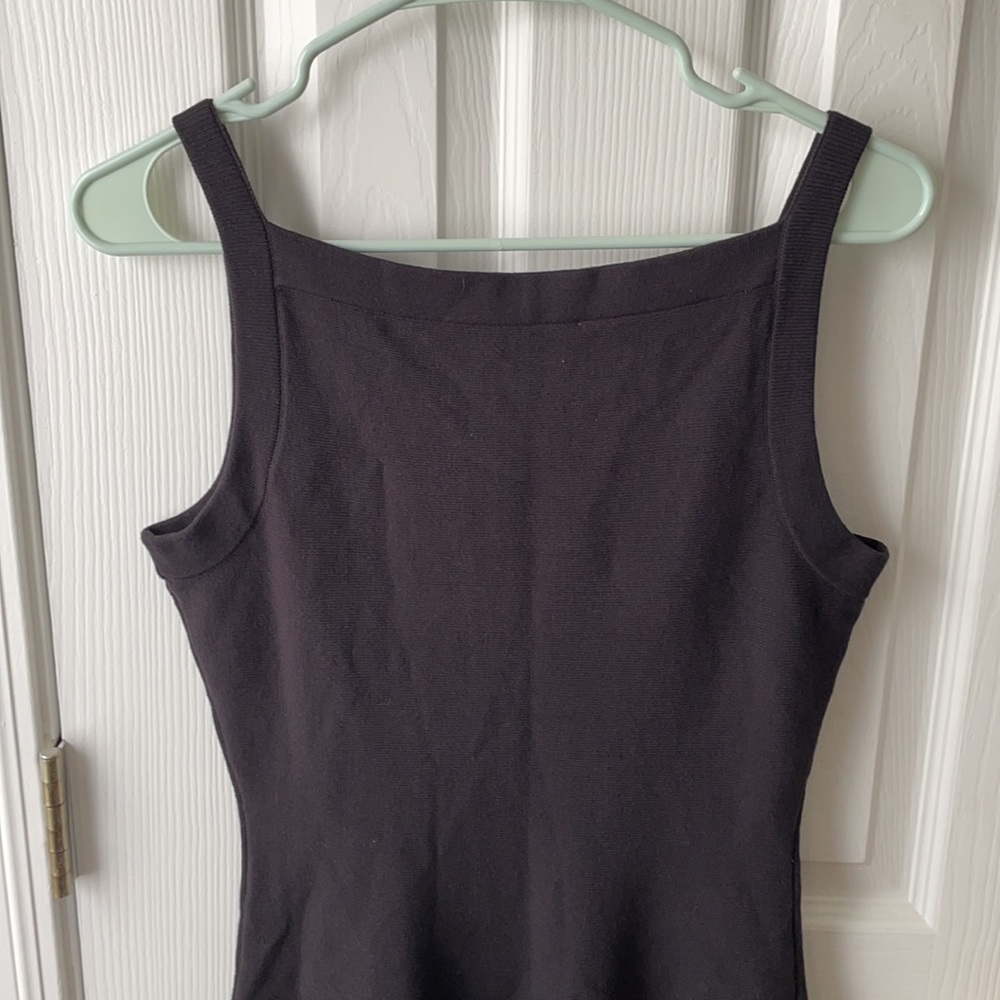 KATE SPADE Square Neck Open Cable Sweater Black Fit Flare Mini Dress Size Small - Picture 15 of 16